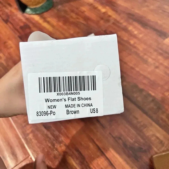 Womens Brown Mesh Pointed Toe Flat Sz US 8 NWOT Minimalist Old Money Classic - Picture 7 of 7